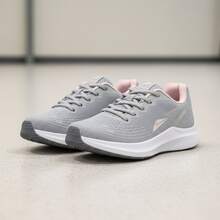 Tênis Feminino Sneakers Confortável e Leve para Corrida e Academia - Cinza/Rosa - Visão 6