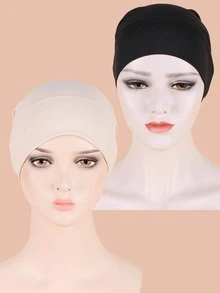 Soft Brushed Square Hat, Suitable For Daily Wear - Black+Beige - View 2