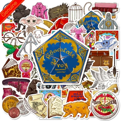  Pegatinas vintage de personajes oficialmente autorizadas de Harry Potter Hogwarts, 50 pegatinas decorativas de vinilo resistentes al agua para botellas de agua, portátiles, cuadernos y accesorios de viaje