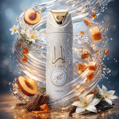  Lattafa Yara Moi 200ml Perfumed Spray For Women – Jasmine & Peach, Amber Caramel Heart, Vanilla Sandalwood Base