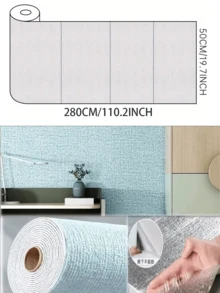 3D自黏壁紙，防水防潮裝飾牆板，隔音隔熱泡棉牆貼，撕開即貼，適用於客廳、臥室、牆面翻新與房間裝飾 - 多色的 - 查看 20
