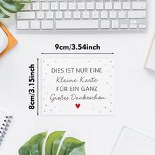 50pcs German "Danke" Thank You Cards, 6 Designs With Heart Accents, Appreciation Notes Suitable For Weddings, Birthdays, Thanksgiving And All Occasions, High-Quality Card Paper For German-Speaking Friends And Family - 50 قطعة من القلوب السوداء الصغيرة - مشاهدة 8