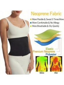 1pc Women's Waist Trainer Sweat Belt, Yoga Waist Cincher, Sports Waist Support Band, Sauna Sweat Wrap For Abdomen - Yellow - View 6