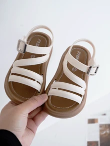 2026 Nuevas sandalias de verano para niñas de 1 a 8 años, de uso diario, con múltiples correas, punta abierta y suela blanda, sandalias para niñas para uso en exteriores y playa - Blanco - Ver 3