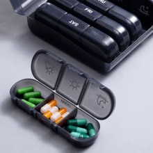 A Weekly Morning, Noon And Evening Medication Dosage Arrangement Pill Box, 21-Compartment Large-Capacity Storage Box - View 3