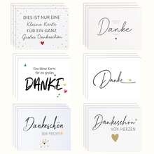 50pcs German "Danke" Thank You Cards, 6 Designs With Heart Accents, Appreciation Notes Suitable For Weddings, Birthdays, Thanksgiving And All Occasions, High-Quality Card Paper For German-Speaking Friends And Family - 50 قطعة من القلوب السوداء الصغيرة - مشاهدة 1