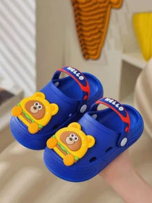 Toddler Breathable Cartoon Beach Sandals, Lightweight Soft Bottom Indoor/Outdoor Non-Slip Slippers For Baby Girls & Boys 1-3 Years Old - Blue - View 2