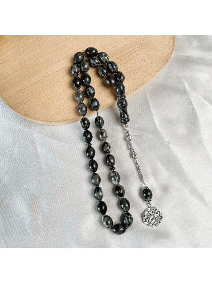 33pcs Oval Resin Tasbih Prayer Beads Bracelet, New Arrival Resin Rosary Beads Bracelet, Daily Wear & Religious Gift, Middle Eastern Style - Multicolor - View 1