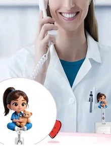 2D 壓克力護理師女孩識別證套 - 可伸縮識別證夾，適用於醫學生和護理師 - PMMA 材質職場識別證夾 | 趣味設計 | 壓克力護理師配件 開學教師禮物 - 彩色 - 查看 4