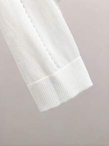 GIGOGOU Áo khoác cardigan dài tay dệt kim nhẹ, thoáng khí dành cho nữ, thiết kế tối giản, màu trắng, thích hợp cho mùa xuân/hè. - trắng - Xem 8