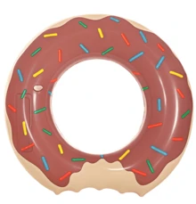 1pc Flotador de rosquilla inflable con diseño de chocolate y sprinkles, flotador de natación para adultos y niños flotador de piscina, juguete acuático, rosquilla inflable, verano, playa, piscina, accesorio de fiesta en la piscina, flotador para fotos, flotador de natación - Marrón - Ver 7