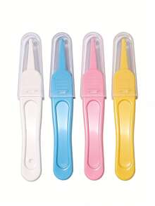 4pcs/1set Baby Daily Care Cleaning Tweezers Round Head Clamps, Newborn Care Set, Infant Nail Clipper 4-Piece Material, Children's Trimming Care Tools, Newborn Gift Set, Newborn Care Tools, Newborn Care Gift - Multicolor - View 14
