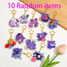 pocket monsters Random 10PCS Pokemon Acrylic Keychains, Anime Cartoon Keychains, Backpack Accessories - Multicolor - View 9