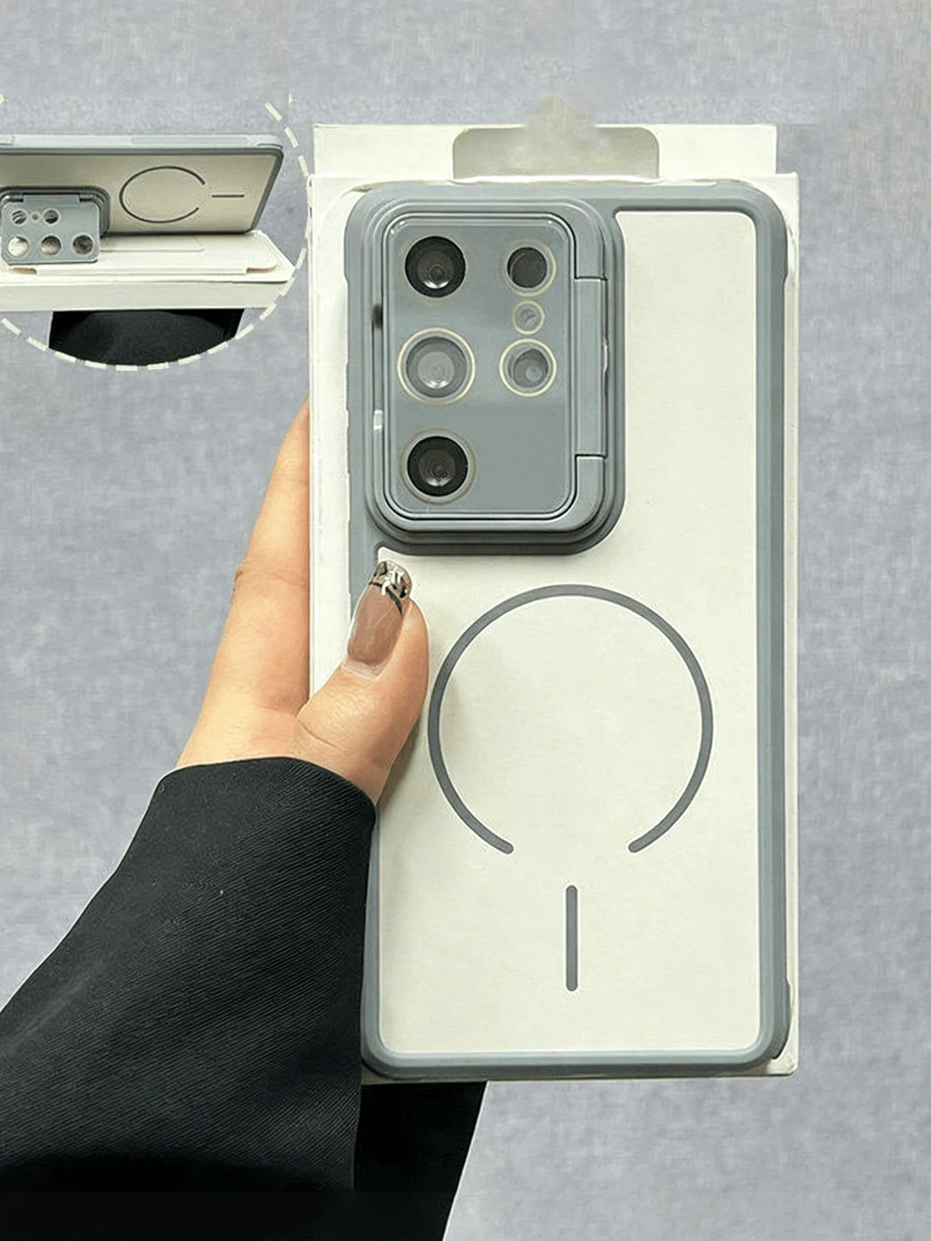 Full Body Lens Flip Stand Magnetic Matte Phone Case Compatible With Samsung Galaxy S26 Ultra S25 Ultra S24 Ultra S23 Ultra Wireless Charging Back Cover