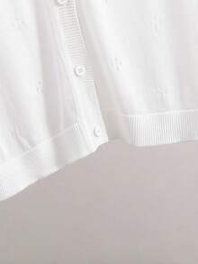 GIGOGOU Áo khoác cardigan dài tay dệt kim nhẹ, thoáng khí dành cho nữ, thiết kế tối giản, màu trắng, thích hợp cho mùa xuân/hè. - trắng - Xem 4