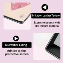 Pastel Pink Cartoon Case For Kindle Paperwhite 1-6/11th Gen - Clear Acrylic Back, Smart Auto Wake/Sleep, E-Reader Cover - Pink - View 4