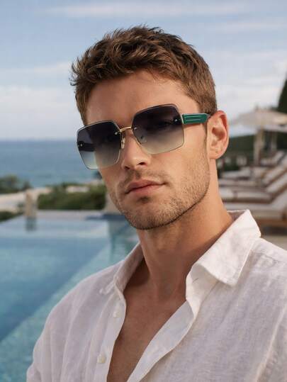 1pc Stylish Geometric Lightweight Frameless Decorative Fashion Glasses A Unique Surprise Gift For Women At Parties, Bonfires, And Festive Celebrations