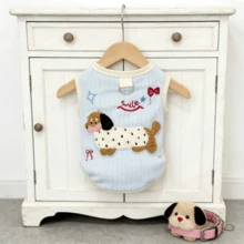 1pc Pet Vest, Cartoon Pattern Dog Vest Striped Pattern Breathable Cat Vest Breathable Pet Vest, Lightweight Polyester Material Soft Breathable Cute Bow Pattern Cat Vest Dog Vest, Suitable For Medium And Small Cats And Dogs - Multicolor - View 5