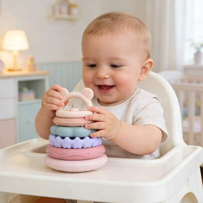 ألعاب تركيب سيليكون متنوعة الألوان، ألعاب تعليمية مبكرة للرضع، ألعاب إدراك الأرقام والألوان، هدايا وعيد الهالوين وعيد الميلاد