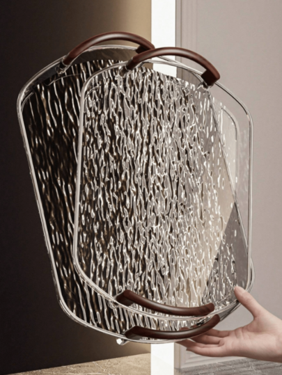 1 Set Luxury Tray With Handle, Cutlery Tray, Cosmetic Tray, Display Tray, Suitable For Kitchen Countertop, Bathroom Toilet Tank Top Decor Storage Tray, Home Decor