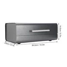 Simple Bread Box Rectangle Bread Bin Food Storage Container Kitchen Desktop Organizer With Lid - Black - View 4