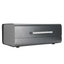 Simple Bread Box Rectangle Bread Bin Food Storage Container Kitchen Desktop Organizer With Lid - Black - View 9