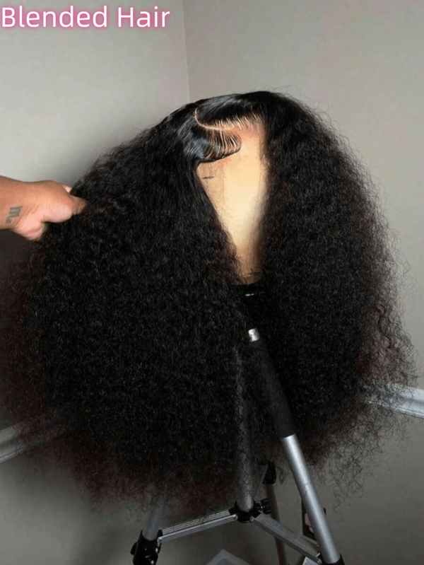 Elegant Women's Black Curly Wig - 13x4 13x6 HD Lace Front, Deep Curly Bobo Hairstyle, Fluffy Curly Hair, 180% Density, 13x4 Lace Front, Heat Resistant Fiber, Pre-Cut No Glue Lace Closure Wig, Plug And Play, Pre-Trimmed Pre-Bleached With Baby Hair Natural Hairline