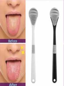 Tongue Cleaner With Hanging Rack, Antibacterial Soft Rubber Tongue Scraper - B - View 6