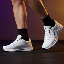 Women's Sneakers: Comfortable And Lightweight For Running And Gym - White/Black - View 8