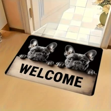 1 pièce Tapis de bain antidérapant mignon en forme de bouledogue, lavable, convient pour l'entrée, la salle de bain, la cuisine et la décoration de chambre à coucher. Peut être utilisé comme tapis de salle de bain ou décoration d'intérieur, convient pour une utilisation intérieure et extérieure. | Tapis, décoration de pièce, tapis de sol, tapis de chambre à coucher, tapis de cuisine, décoration d'intérieur, paillasson, tapis de salle de bain, cadeau de décoration d'intérieur amusant pour adultes, décoration de maison pour les fêtes, cadeau parfait pour les amateurs d'animaux de compagnie. - multicolore - Voir 11