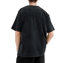 [Machine Washable] Men's "BABA" Classic Bold Font T-Shirt - Vintage Washed Distressed , Casual Short Sleeve Crewneck, Perfect For Father's Day Men's Washed T-Shirt,It Can Fit Any Occasions - màu đen - Xem 4