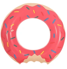 1pc Flotador de rosquilla inflable con diseño de chocolate y sprinkles, flotador de natación para adultos y niños flotador de piscina, juguete acuático, rosquilla inflable, verano, playa, piscina, accesorio de fiesta en la piscina, flotador para fotos, flotador de natación - Rosa - Ver 11