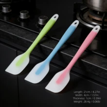 Small Silicone Spatula 8.2 Inch, 450°F Heat Resistant Flexible Scraper, Non-Stick Mini Turner For Precise Baking/Spreading/Mixing, Dishwasher Kitchen Tool (Pink/Lime/Mint Blue)[2/4 Packs] - Baby Blue - View 11