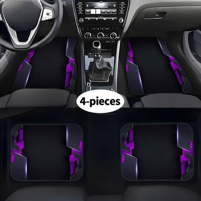 Bộ 4 thảm sàn ô tô cao cấp màu tím, họa tiết công nghệ in 2D - Dễ dàng vệ sinh, thích hợp để trang trí và bảo vệ ghế lái, tạo nên nội thất thời trang và hiện đại, tăng cường sự thoải mái và thú vị khi lái xe.