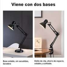 LED Desk Lamp Eye Protection Foldable Reading Light Adjustable Portable Studio Lighting For Study Reading Tattoo Nails Embroidery Crafts Precision Art - Japan A Type Plug(100V) - View 5