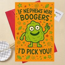 1pc Funny Nephew Greeting Card, Conveys Love And Humor, Suitable For Birthday Or Special Occasions, From Aunt/Uncle To Nephew, Includes Cute Cartoon Snot Character - View 4