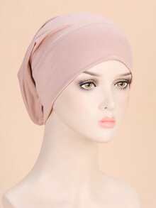 休闲百搭简约磨毛针织帽 - 肉粉 - 查看 5