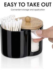 Cotton Pad And Cotton Swab Storage Box, Small Plastic Cotton Swab Box With Lid, Bathroom Accessory Storage Box For Cotton Swabs, Pads, Toothpicks, Etc. - View 6