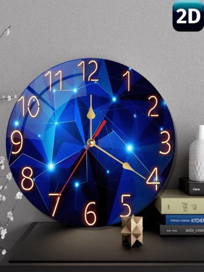 ساعة حائط خشبية فنية حديثة صامتة 10 بوصة/12 بوصة - ديكور غرفة النوم وغرفة المعيشة (البطارية غير مشمولة)