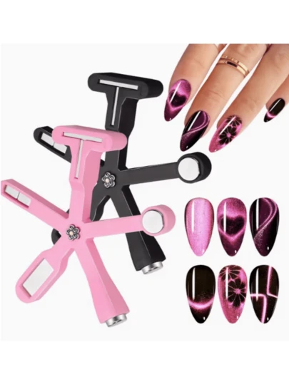 Herramienta profesional de 6 en 1 para diseño de uñas de ojo de gato con imán, adecuada para diseño de uñas, accesorios de alta calidad para esmalte de gel de ojo de gato y arte de uñas con imán