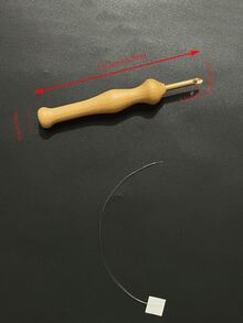 Kim bấm lỗ cán gỗ 3.5mm, thích hợp cho thêu bấm lỗ DIY, móc thảm, thêu tay. - Kim cán gỗ lớn - Xem 7
