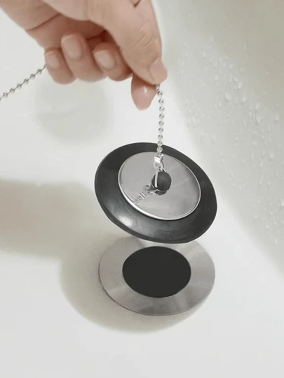 1pc Drain Stopper With Chain, Bathtub Sink Water Stopper, Bathroom Sink Plug, Bathroom Accessories