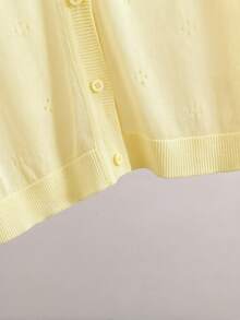 GIGOGOU Áo khoác cardigan dài tay dệt kim nhẹ, thoáng khí dành cho nữ, thiết kế tối giản, thích hợp cho mùa xuân/hè. - Màu vàng - Xem 8