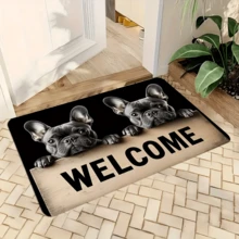 1 pièce Tapis de bain antidérapant mignon en forme de bouledogue, lavable, convient pour l'entrée, la salle de bain, la cuisine et la décoration de chambre à coucher. Peut être utilisé comme tapis de salle de bain ou décoration d'intérieur, convient pour une utilisation intérieure et extérieure. | Tapis, décoration de pièce, tapis de sol, tapis de chambre à coucher, tapis de cuisine, décoration d'intérieur, paillasson, tapis de salle de bain, cadeau de décoration d'intérieur amusant pour adultes, décoration de maison pour les fêtes, cadeau parfait pour les amateurs d'animaux de compagnie. - multicolore - Voir 5