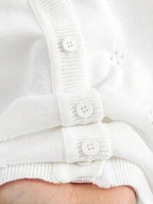 GIGOGOU Áo khoác cardigan dài tay dệt kim nhẹ, thoáng khí dành cho nữ, thiết kế tối giản, màu trắng, thích hợp cho mùa xuân/hè. - trắng - Xem 6