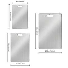 3件套不锈钢砧板，适用于切割各种食物，如鱼、肉、蔬菜、水果和熟食。 - 彩色 - 查看 5