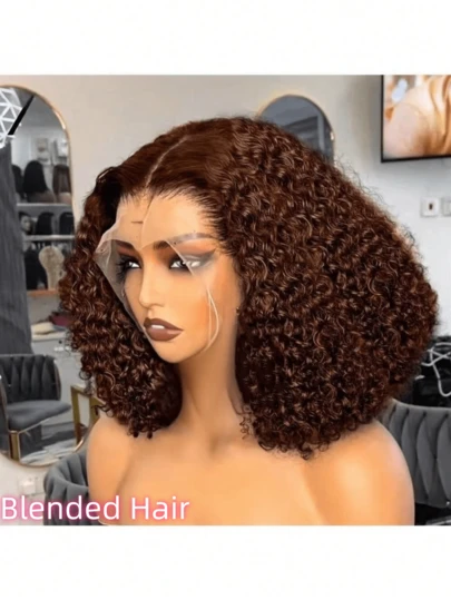 200% Density Water Wave Lace Front Brazilian Virgin Hair Wig, 13*6/13*4 Lace, Natural Chocolate Brown Color, Long Water Wave, 13x6/13x4 Invisible Lace Front Wig, Glueless Lace Wig For Women, Pre-Plucked With Baby Hair, Free Part, 24 Inches, Protective Hairstyle