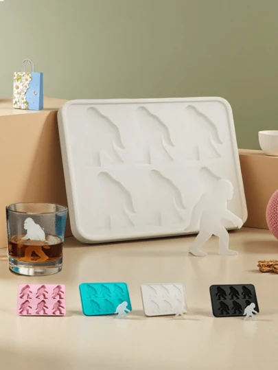 Molde de cubitos de hielo de 6 cavidades de silicona con diseño de Pie Grande para 2026, de fácil desmoldado, apto para lavavajillas, reutilizable, adecuado para fiestas con whisky y bebidas DIY, divertido