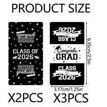 Envoltura de papel para barras de chocolate mini para graduación 2026 - Etiquetas de favor de fiesta de barras de chocolate pequeñas (Negro) - Negro - Ver 7