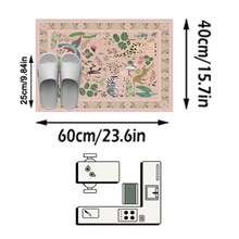 1件装现代优雅清新INS风地毯 - 野生动植物元素田园设计 - 柔软仿羊毛地毯，适用于浴室、厨房、玄关、走廊、床边、客厅、卧室，可机洗，家居装饰 - 彩色 - 查看 12